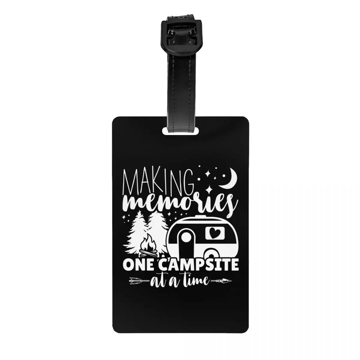 Багажная бирка для приключений на заказ, кемпинга Happy Campers для чемоданов, забавные багажные бирки, идентификационная этикетка с крышкой конфиденциальности