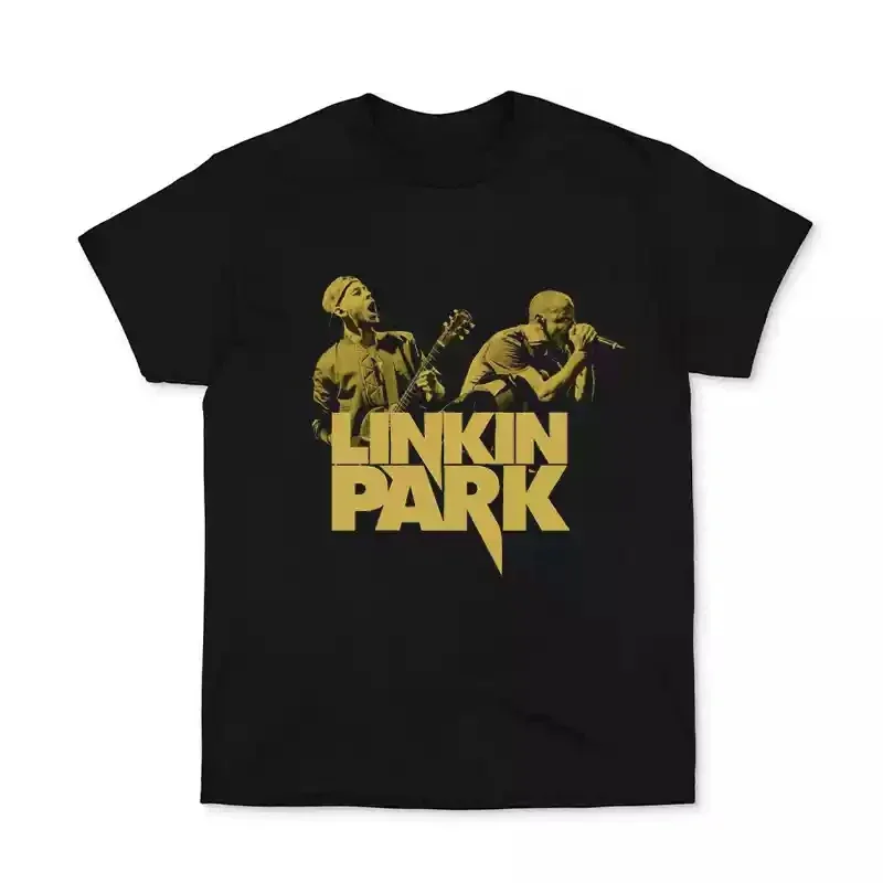 Летняя футболка с принтом рок-группы Linkin Park, модная тенденция с тяжелыми плечами, свободная повседневная футболка из 100% хлопка с круглым вырезом и короткими рукавами