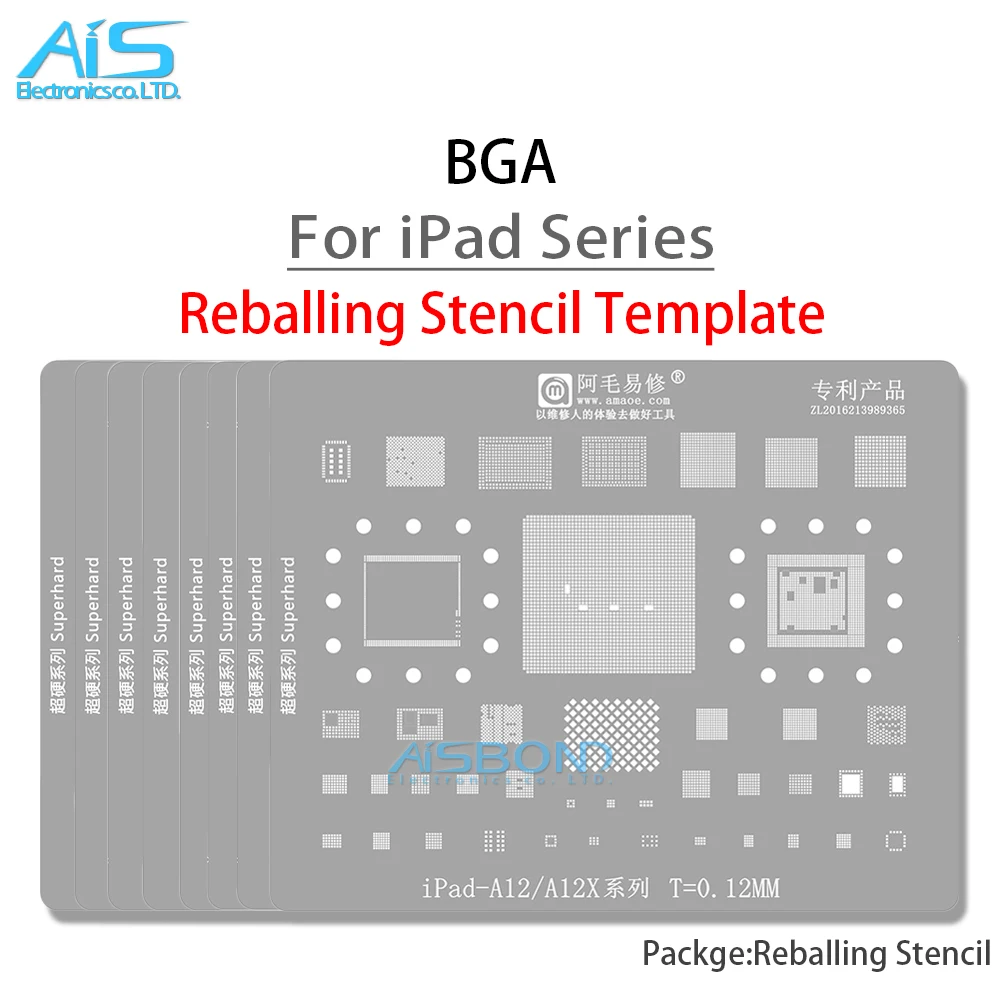 Наборы трафаретов для пайки BGA Set для iPad 2, 3, 4 5 6 Mini1 Mini2 Mini3 Mini4 Air Pro 2020 A9 A10X A14 A12 A12X CPU EMMC NAND WIFI