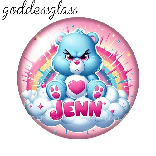 Фото MINISO Care медведи Good Luck Grumpy Share 10 шт. 12 мм/18 мм кнопки для браслетов с кнопками 12 мм/18 мм DIY оснастка ювелирный брелок №5