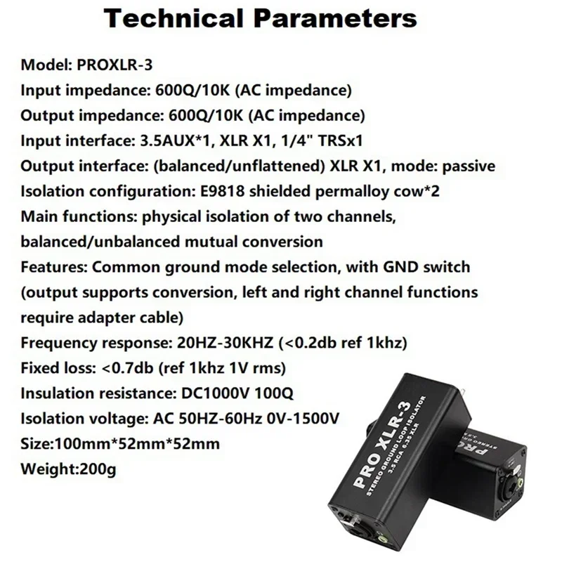 Фото Профессиональный XLR-3 профессиональный стерео заземляющий изолятор 3,5 RCA 6,35 XLR аудио шумоподавляющий фильтр шумоподавитель изолятор для ПК Прочный №5
