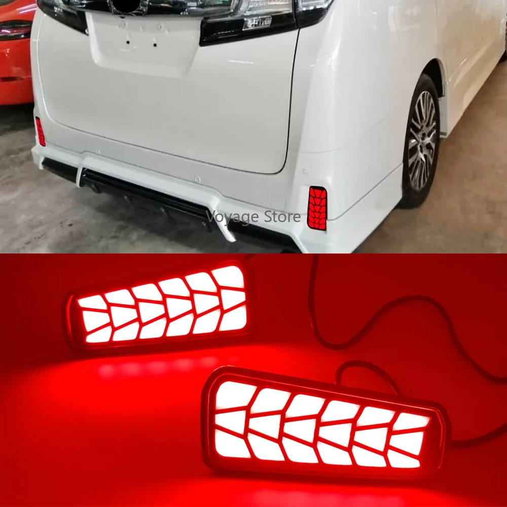 Фото Пара подходит для Toyota Alpha VELLFIRE ALPHARD серии 30, светодиодный фонарь заднего бампера, стоп-сигнал №2