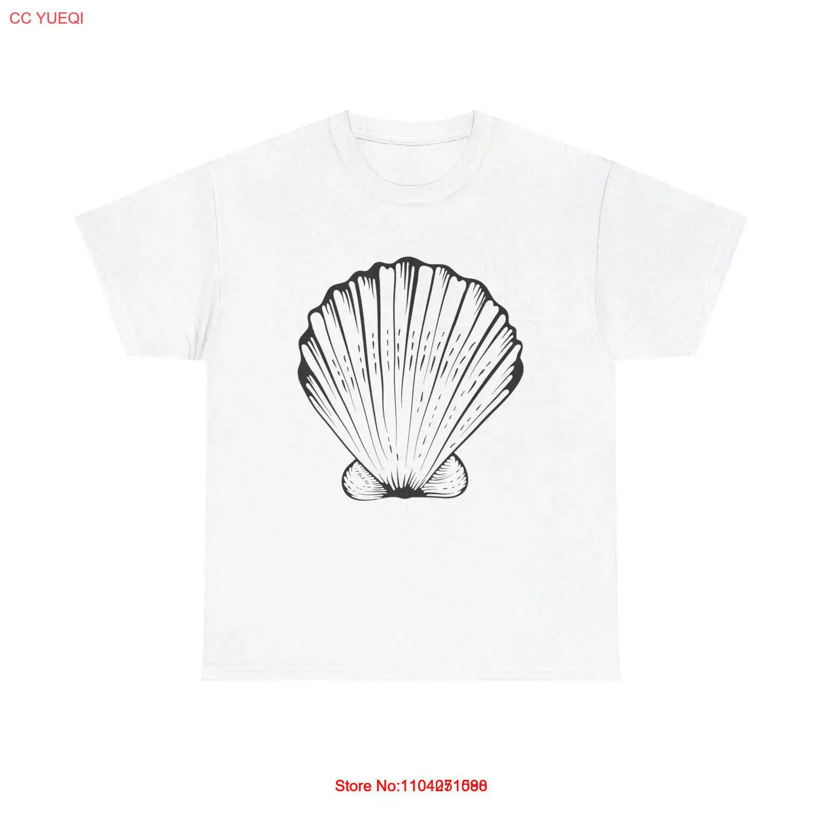 Футболка Seashell Sketch - пляжный океан прибрежный крутой винтажный графический морской пляж искусство