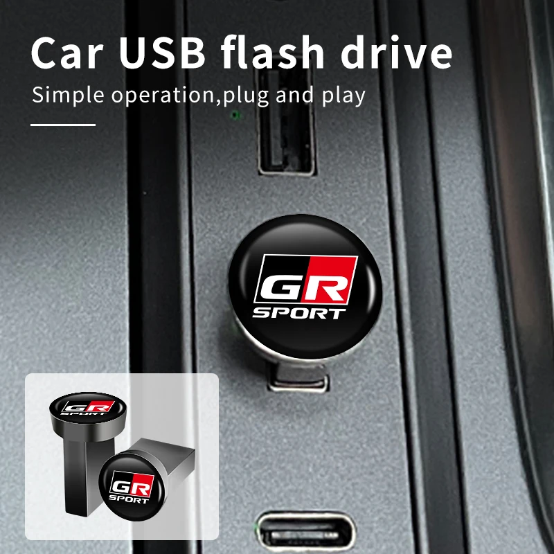 USB-флеш-накопитель для автомобиля, флэш-накопитель для Toyota GR, GAZOO, RACING, Prado, Yaris, Hilux, Corolla, Prius, Avensis, Auris