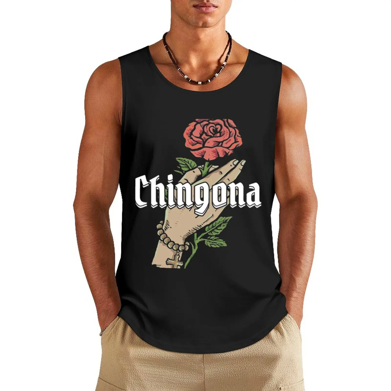 Chingona Tank Top t-shirt Men's Men's gym sleeveless t-shirts for men