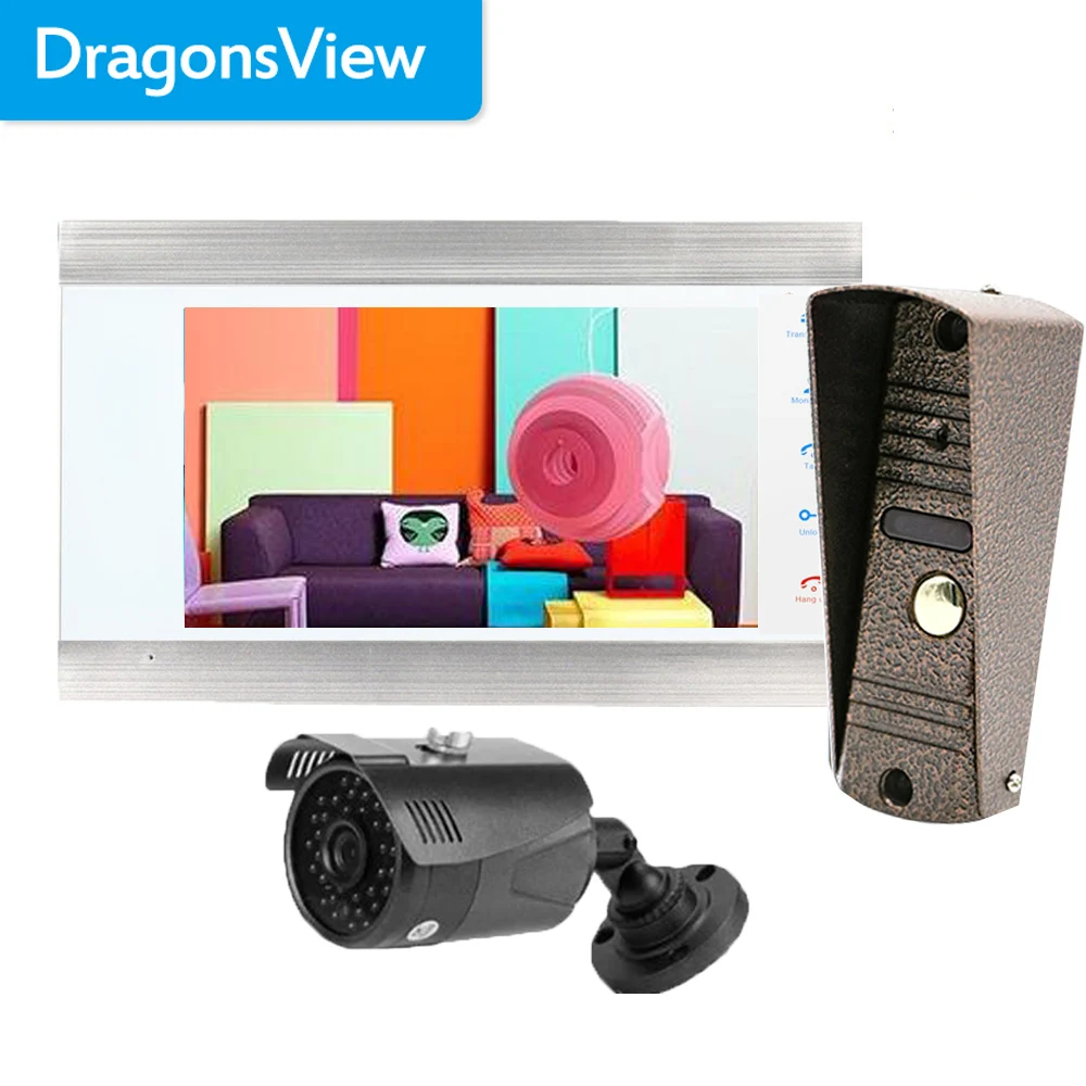 Видеодомофон Dragonsview для дома, устройство для разблокировки дома, 7 дюймов, дверной звонок, запись, разблокировка, разговор