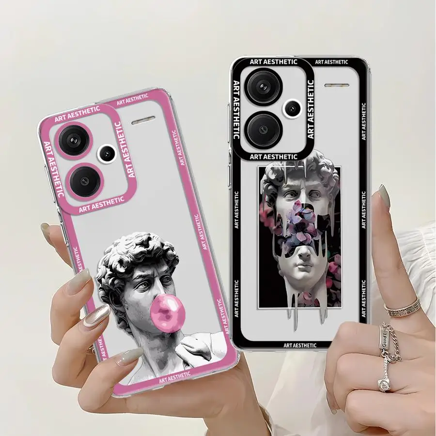 Прозрачный мягкий чехол Great Aesthetic David для Xiaomi Mi 11 Lite 11T Pro Poco X3 Pro X3NFC Redmi 9A 10A 10C 12C 13C, чехол из ТПУ для телефона