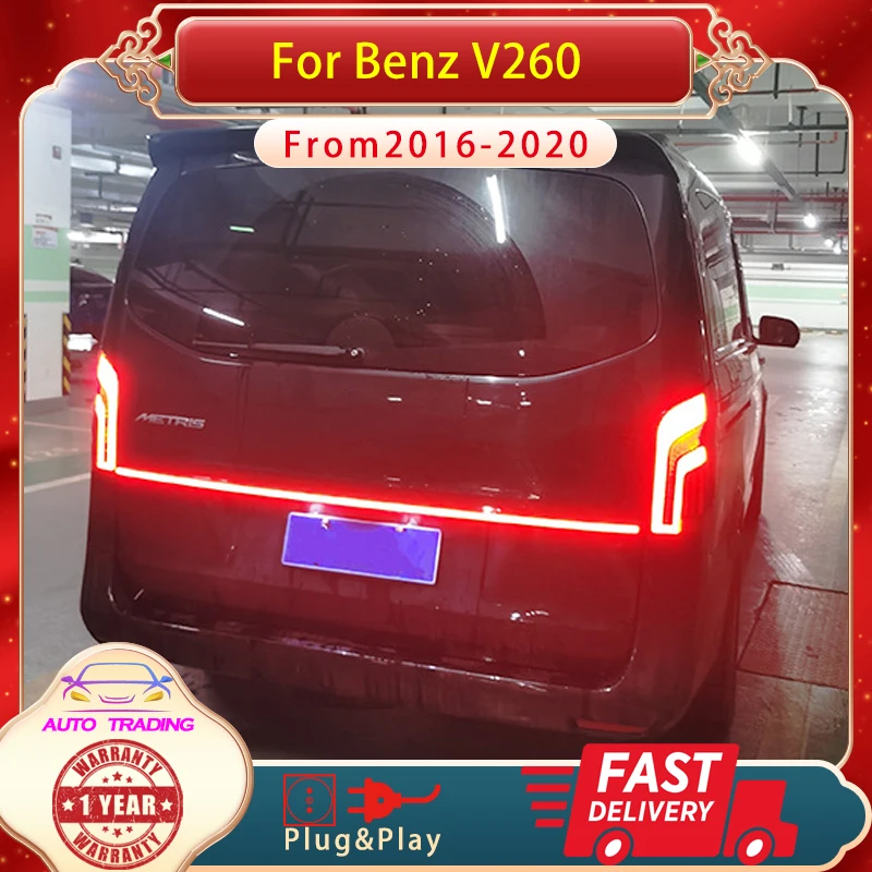 Фото Автомобильный задний фонарь для Benz Vito V260 2016-2020 светодиодный, задний фонарь заднего типа, обновленный новый дизайн, задний фонарь в сборе №2