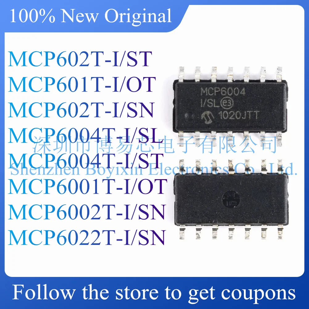 NEW MCP602T-I/ST MCP601T-I/OT MCP602T-I/SN MCP6004T-I/SL MCP6004T-I/ST MCP6001T-I/OT MCP6002T-I/SN MCP6022T-I/SN.