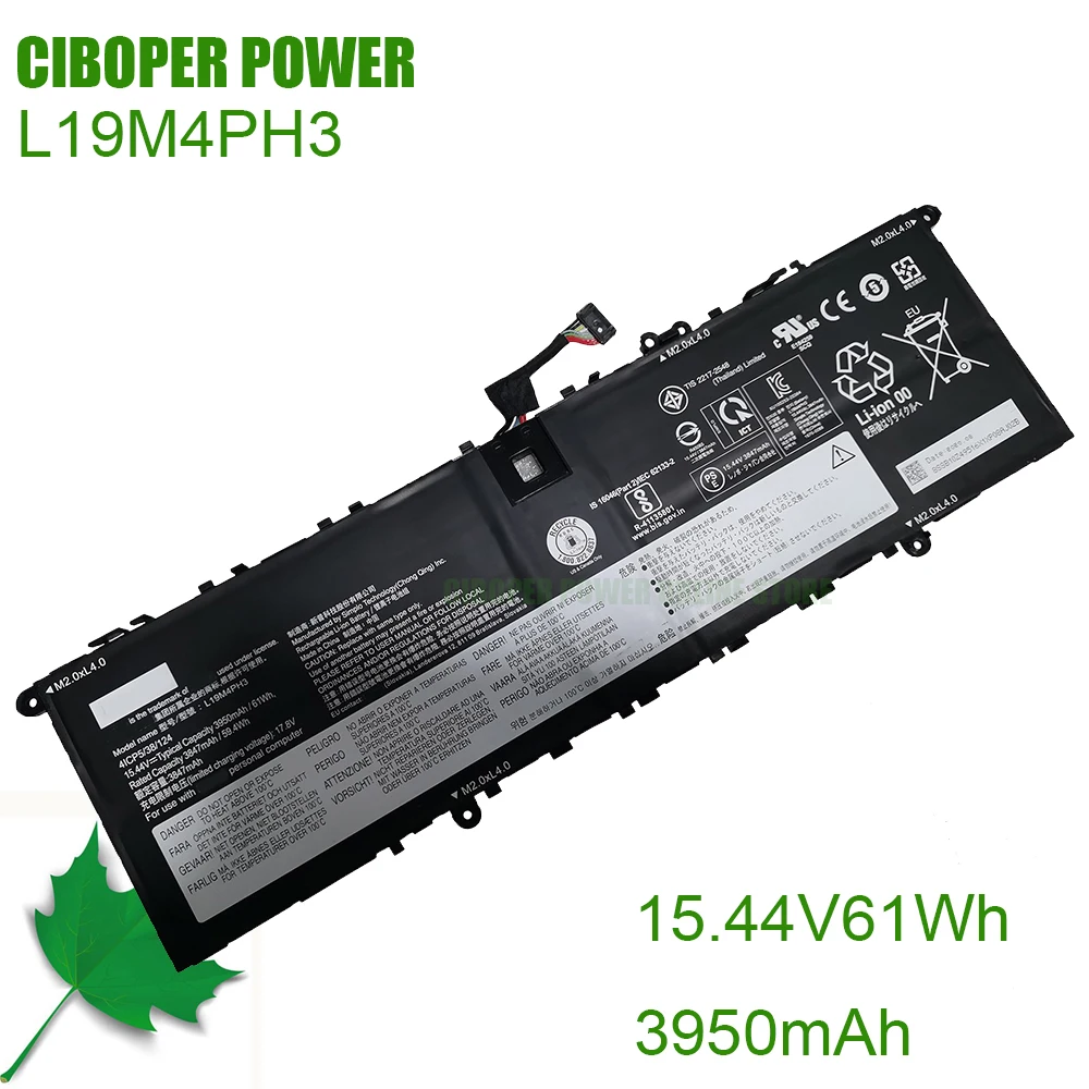 Аккумулятор для ноутбука CP L19C4PH3 L19M4PH3 L19D4PH3 15,44 В/61 Втч/3950 мАч для Ideapad Yoga Slim 7 Pro-14ARH5 Pro-14ITL5 Series SB10Z49516