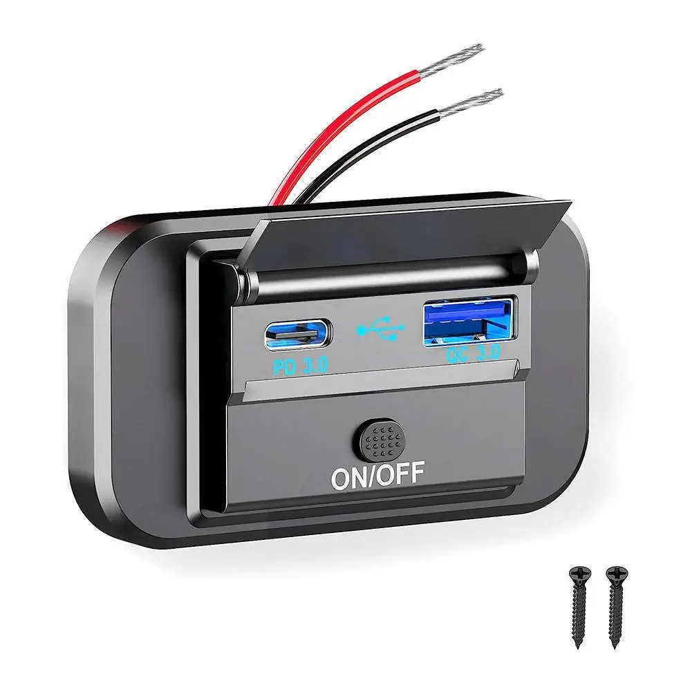 Автомобильное зарядное устройство с двумя USB-портами, 12 В, 24 В