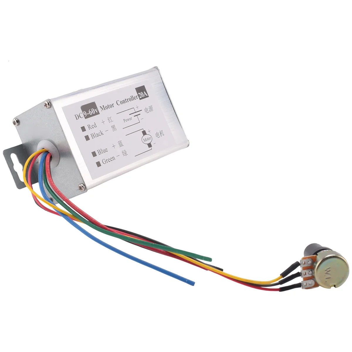 Фото Регулятор скорости двигателя DC9V 12V 24V 48V 60V 20A ШИМ-регулятор скорости двигателя Драйвер регулятора 0-1200W Регулируемый ток №4