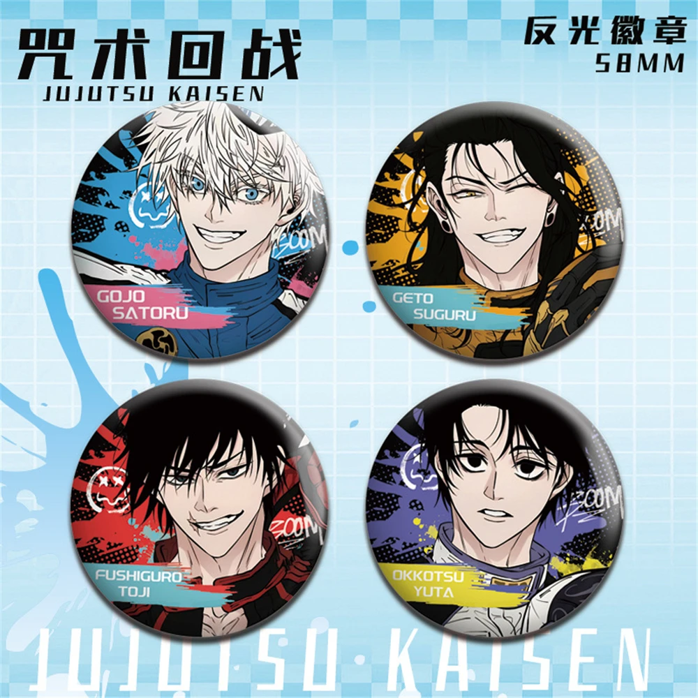 Аниме Jujutsu Kaisen Satoru Gojo Fushiguro Toji Ryomen Sukuna Choso Косплей Костюм Значок Булавка SPTE Жесть Брошь Аксессуары