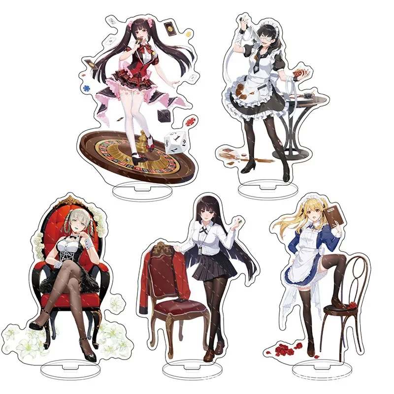 Японские Аниме Kakegurui Косплей стенд модель тарелка джабами Yumeko Saotome Meari акриловые фигурки стенди дисплей для спальни Настольный Декор