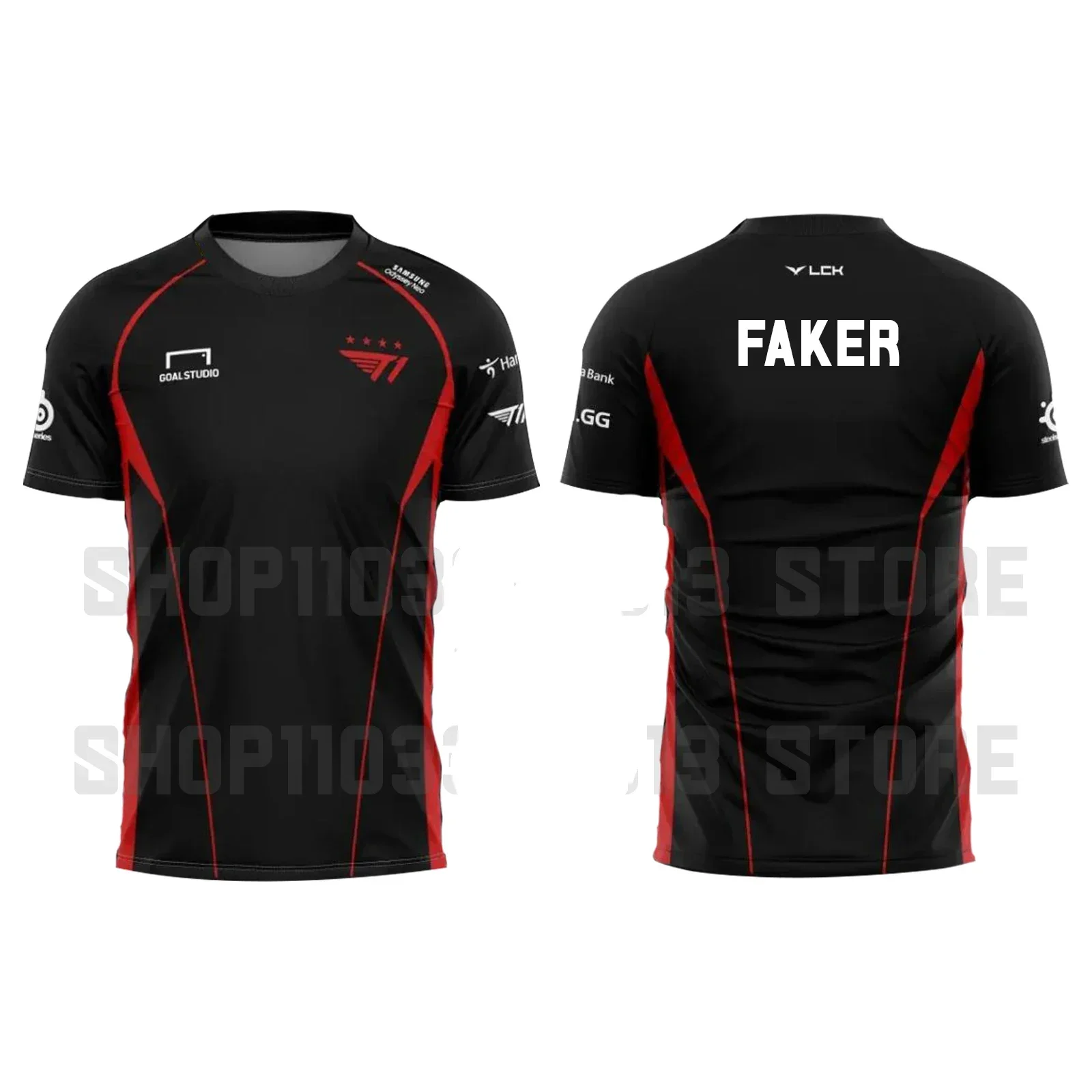 Футболка Faker T1 с 3D принтом, дышащая спортивная униформа команды чемпиона LOL, 2024