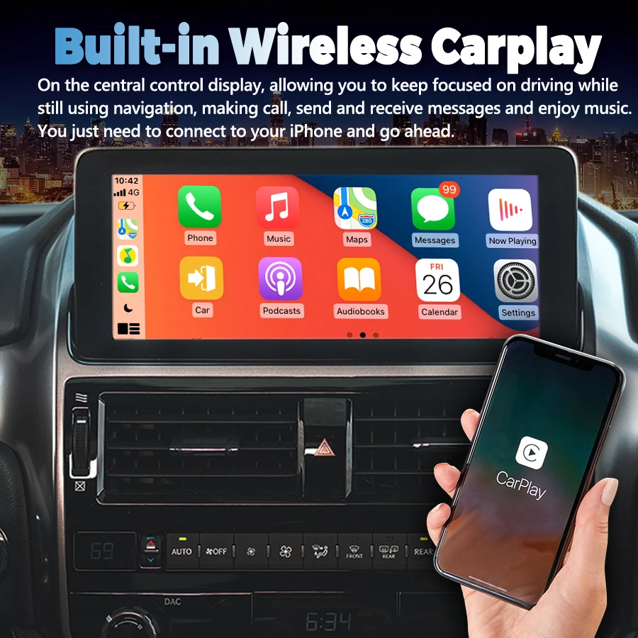 Фото Новая Автомобильная магнитола 10,9 дюйма Android для Lexus GX400 GX460 2009 - 2022 CarPlay мультимедийный видеоплеер GPS WIFI стерео головное устройство №5