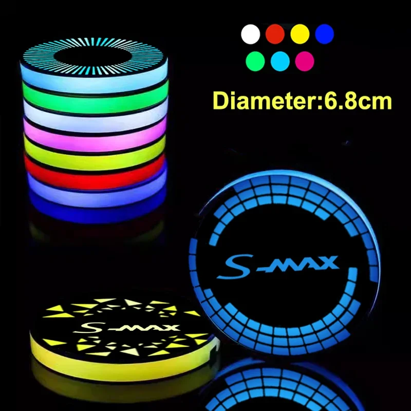 Multi Color Intelligent LDE Car Drinks Holders for Ford S-MAX Ambiance USB Charging Mat Pad Accessories Decorative Water Coaster