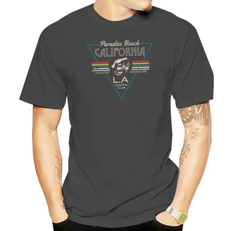 Kaus Pria Club Selancar Los Angeles-Kemeja 100% Katun-Hitam