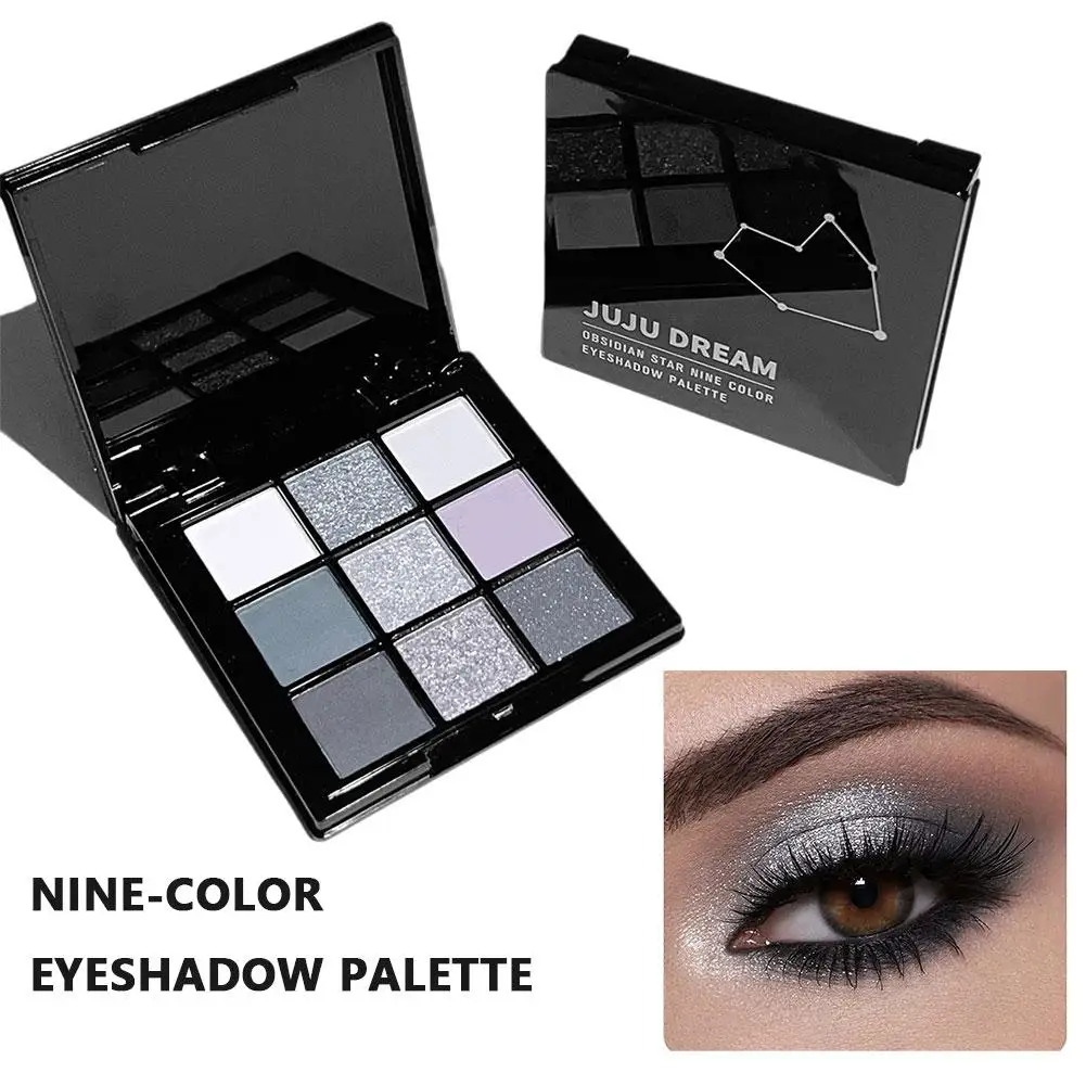 9-цветная пластина для теней для век Obsidian Star Smoky Makeup Eye Fashion Блестящая косметика для макияжа глаз для девочек Ascetic Dark Black S J0V3