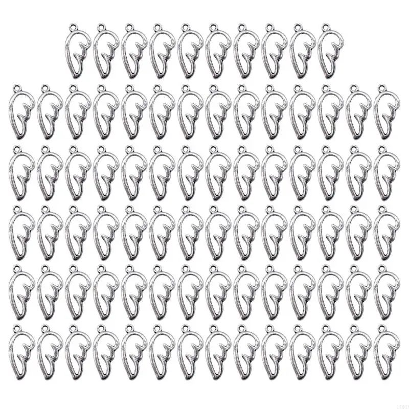 Burd Bulk Pack 80 Angel Wing Pendants DIY Ювелирные изделия изготовления поставки сплав с сплав
