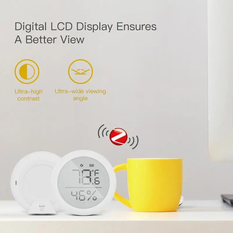 Датчик температуры и влажности Moes Home со светодиодным экраном, работает с Google Assistant и Tuya Zigbee Hub Tuya ZigBee Smart