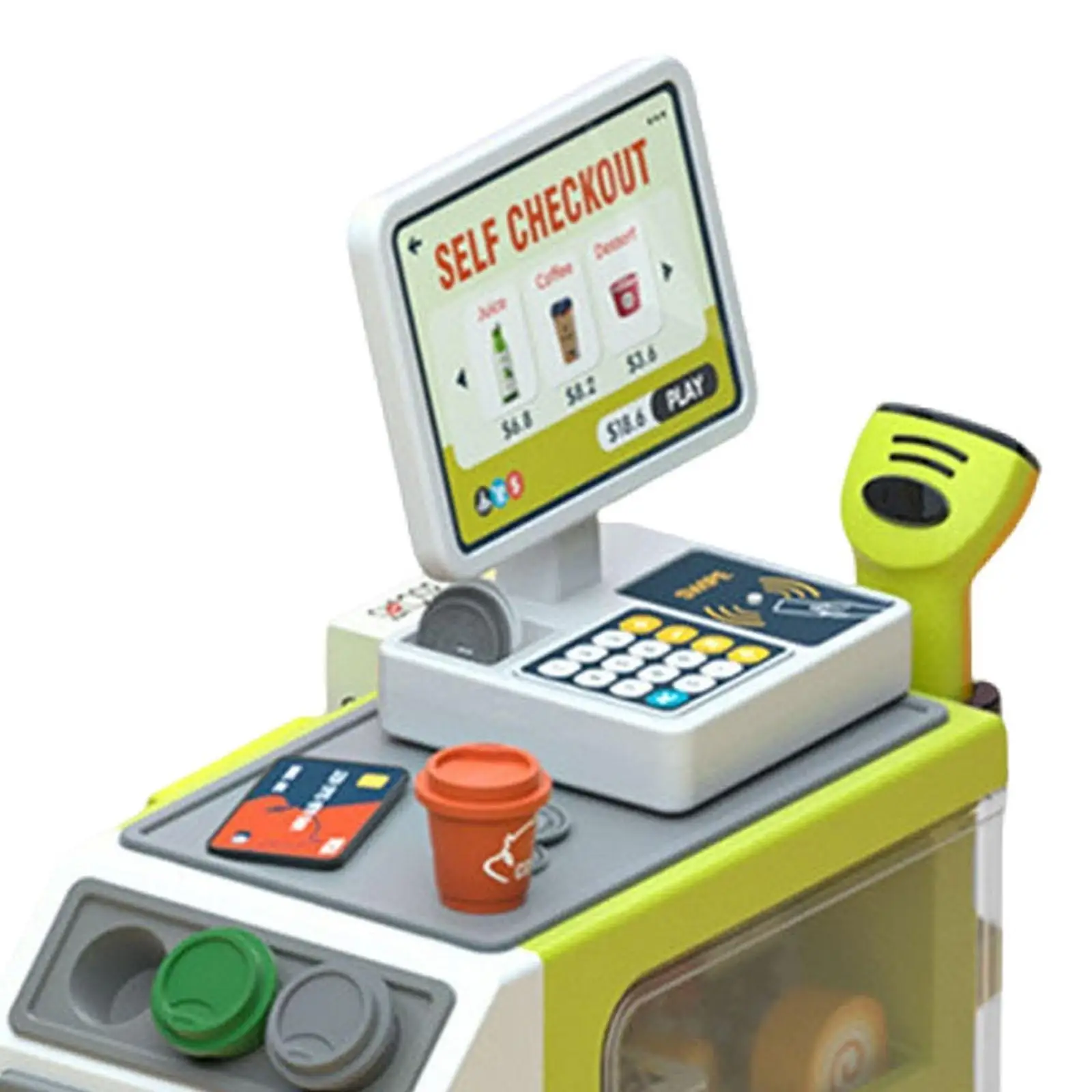 Фото Игровой набор кассового аппарата для детей, ролевая игра, продуктовая игрушка, имитация кассового счетчика, игрушки для детей, девочек и мальчиков, подарок на день рождения №5