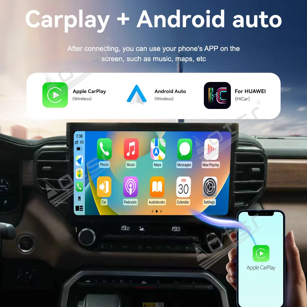 Фото 14,6-дюймовый Android13 Carplay автомобильный радиоприемник для Toyota Tundra Sequoia 2014-2019, стереоплеер, навигация, мультимедийный плеер, HD сенсорный экран №5
