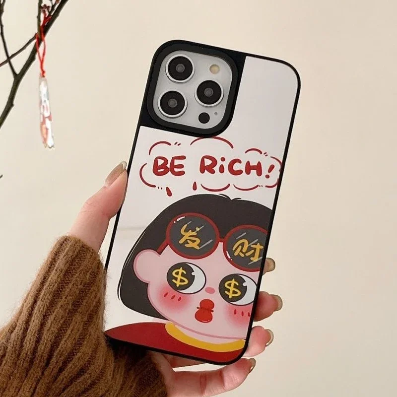 Зеркальный чехол для телефона с рисунком девочки Be Rich, чехол для IPhone 11 12 13 14 15 Pro Max, чехол для IPhone 15 Pro Max