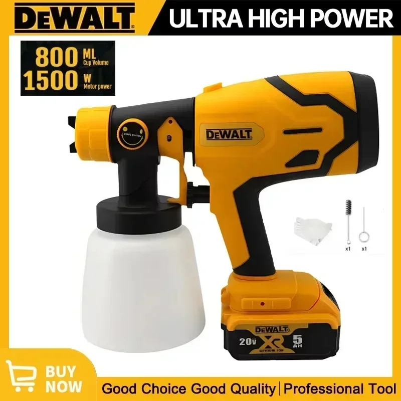 Dewalt 800 мл беспроводной электрический пистолет-распылитель портативный распылитель краски высокая мощность авто мебельное покрытие Аэрограф для батареи Dewalt