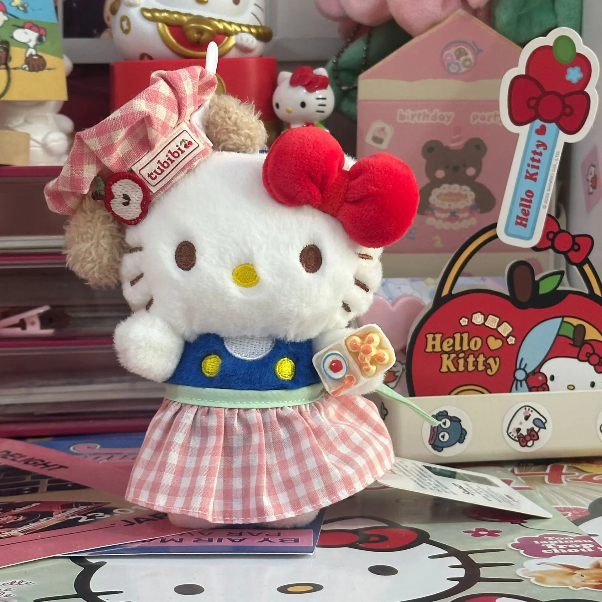 Яблоко, рисовая ложка, повар, плюшевая кукла Hello Kitty, кулон, милые куклы, игрушки, брелок для девочек, украшение для рюкзака, подарок (art.: 3920d0c1ed201) - 3920d0c1ed201