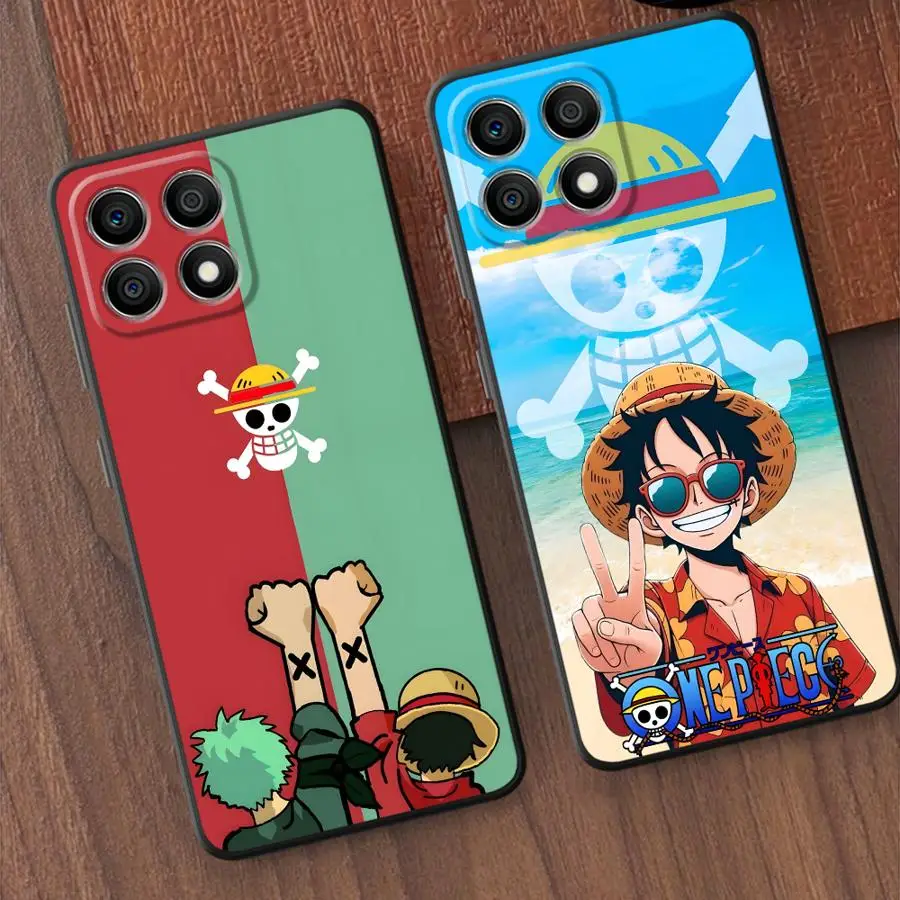 Черный мягкий чехол для телефона Honor X6 X5b 70 90 X9a X7 Magic5Lite X8 8X 200 400 Lite One Piece Luffy Cute Logo