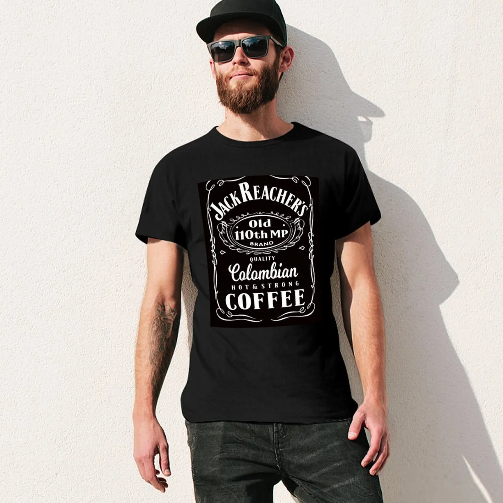 Фото Футболка Jack Reacher 110th MP Coffee, винтажная футболка с рисунком, милые топы, синие арховные мужские винтажные футболки №3