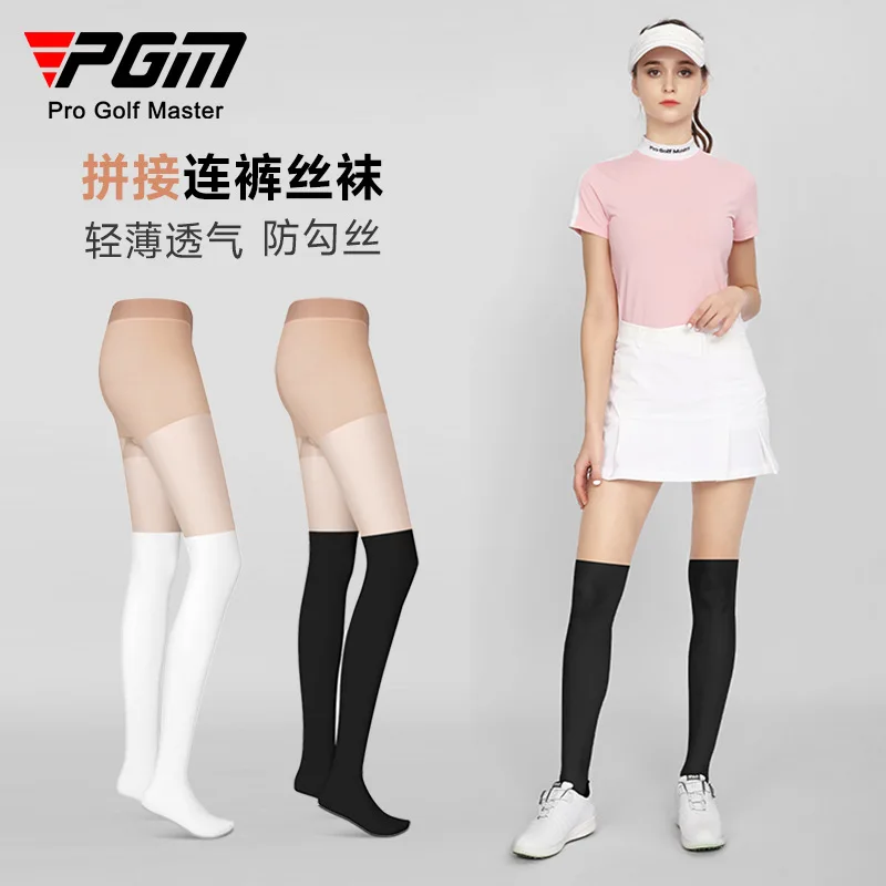 Летние женские леггинсы из ледяного шелка PGM Golf, бесшовные колготки, спортивные носки, дышащие длинные носки с защитой от солнца и крючков