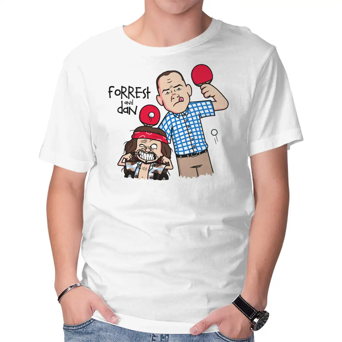 Футболка с рисунком аниме Forrest And Dan, мужская и женская одежда, футболки с коротким рукавом, винтажные высококачественные футболки из 100% хлопка
