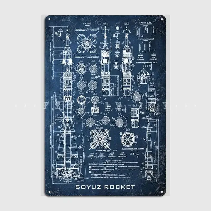 Металлический знак Soyuz Rocket Club, домашняя пещера, паб, персонализированный фотоплакат