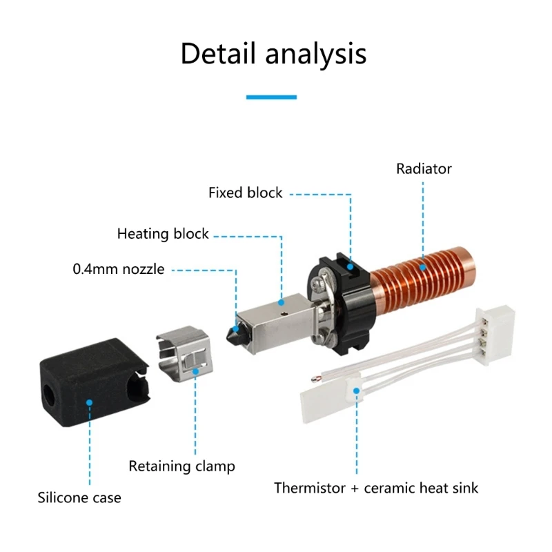 Фото 5M/5MPro Hotend Caremic Комплект нагревательного блока Деталь для 3D-печати для повышения точности D2RC №5