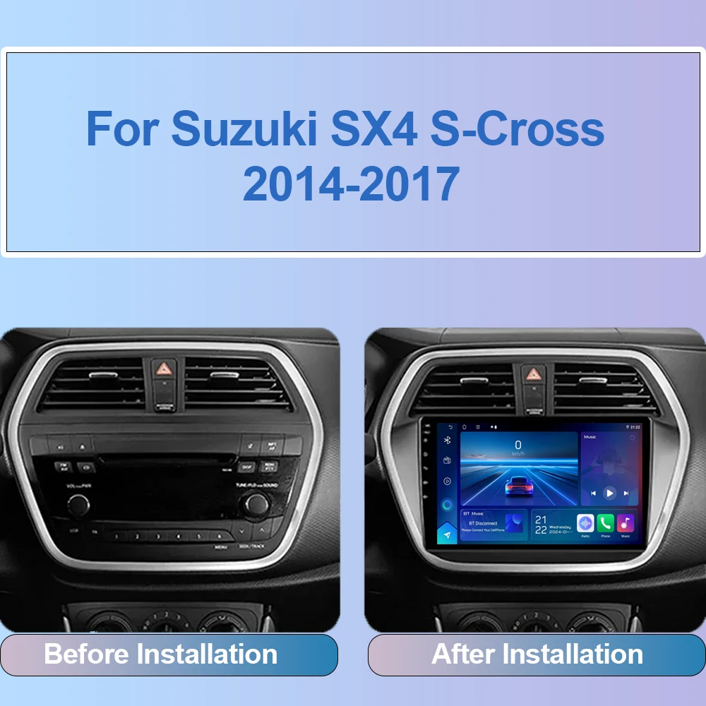 Фото Автомобильный радиоприемник Android 14, для Suzuki SX4 S-Cross 2014-2017, мультимедийный плеер, видеоплеер, навигация, GPS, 4G, Carplay, авто стерео, RDS №2