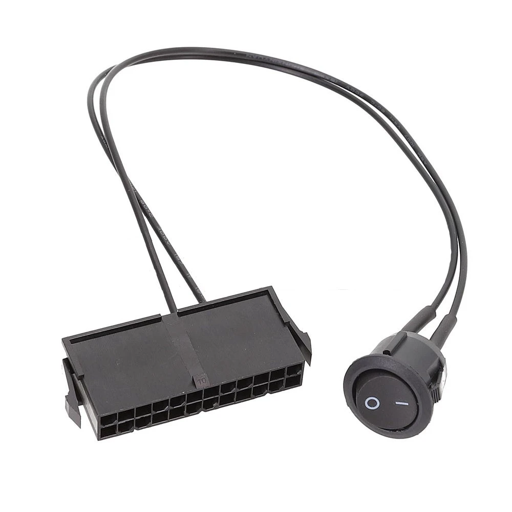 Фото 24-контактный разъем ATX PSU источник питания стартер тестер Запуск Перемычка вкл. Выкл. Кабель 18AWG 30 см №2