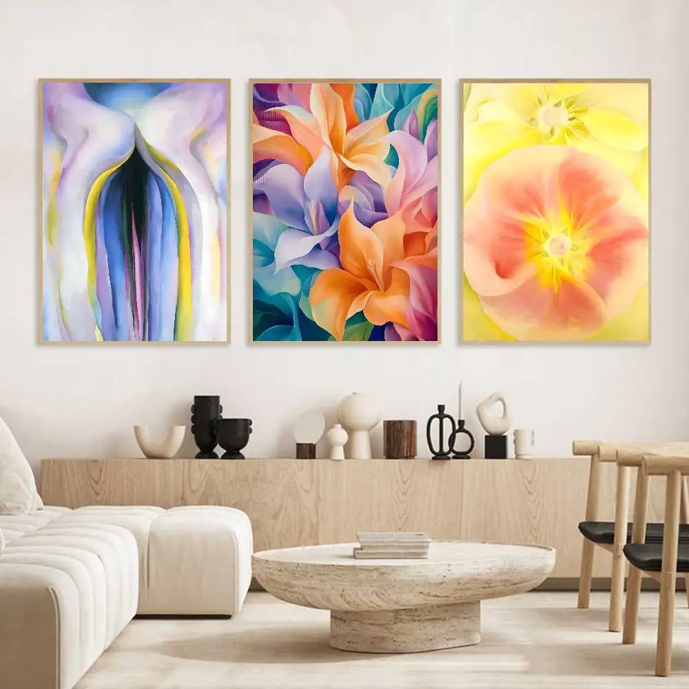 Фото Georgia O'Keeffe абстрактный цветочный постер HD Art липкая стена водостойкая домашняя гостиная спальня бар эстетическое украшение №4