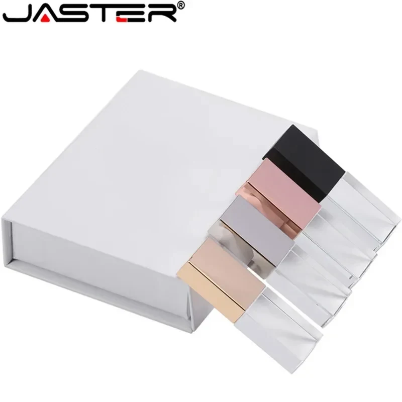 JASTER Crystal USB 2.0 флэш - накопитель 128 ГБ Креативные свадебные подарочные ручки 64 ГБ 100% Реальная емкость Ручка с коробкой 32 ГБ