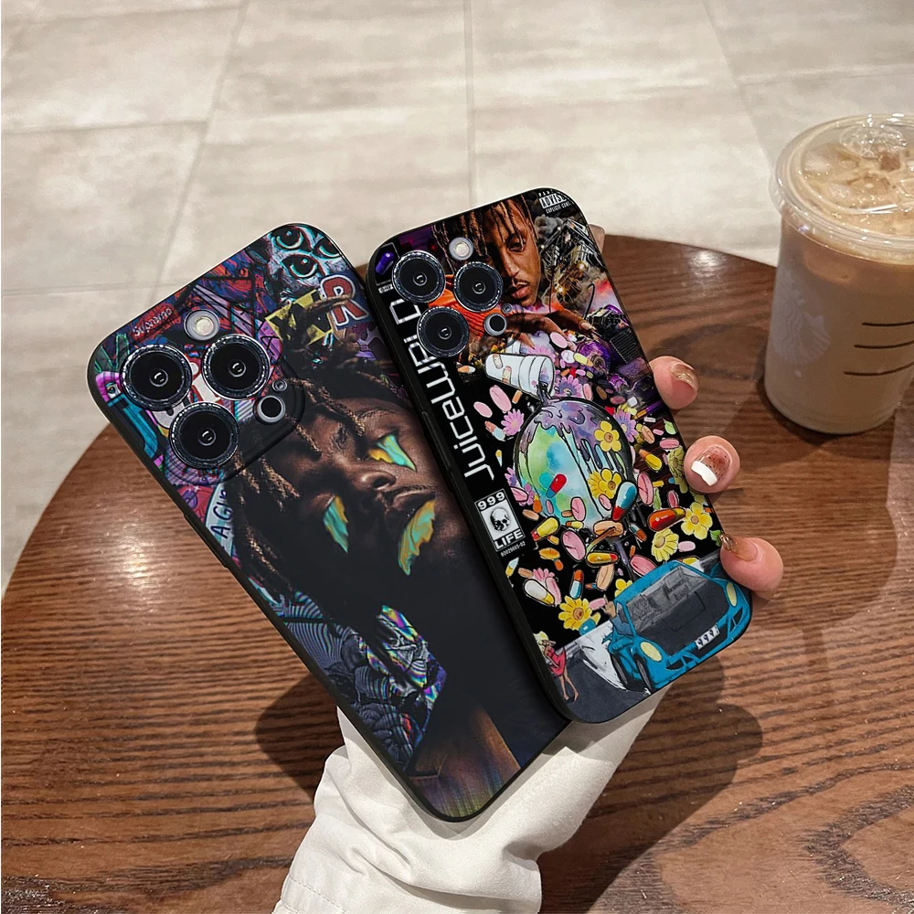 Чехол для телефона Juice Wrld для IPhone 11 12 13 14 15 16 Mini Plus Pro Max, силиконовый черный мягкий чехол из ТПУ
