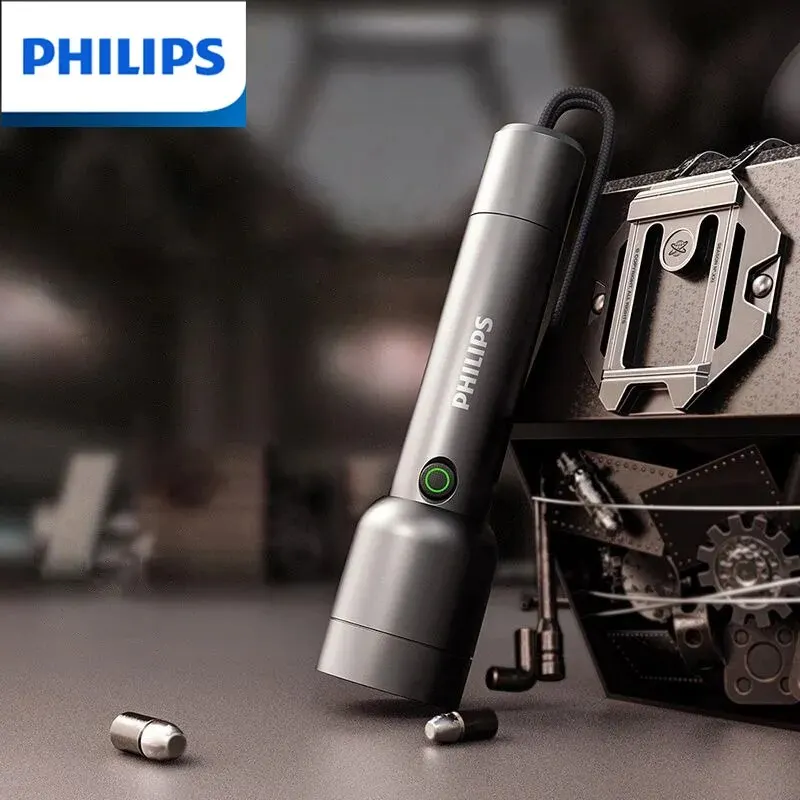Philips 1236 Фонарик светодиодный с Type-C 18650 аккумуляторная батарея для рыбалки фонарь EDC светильник кемпинга самообороны