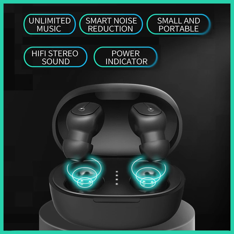Фото TWS Bluetooth наушники 5,0 Mini In Ear Stereo Power Display Sports умные наушники №2
