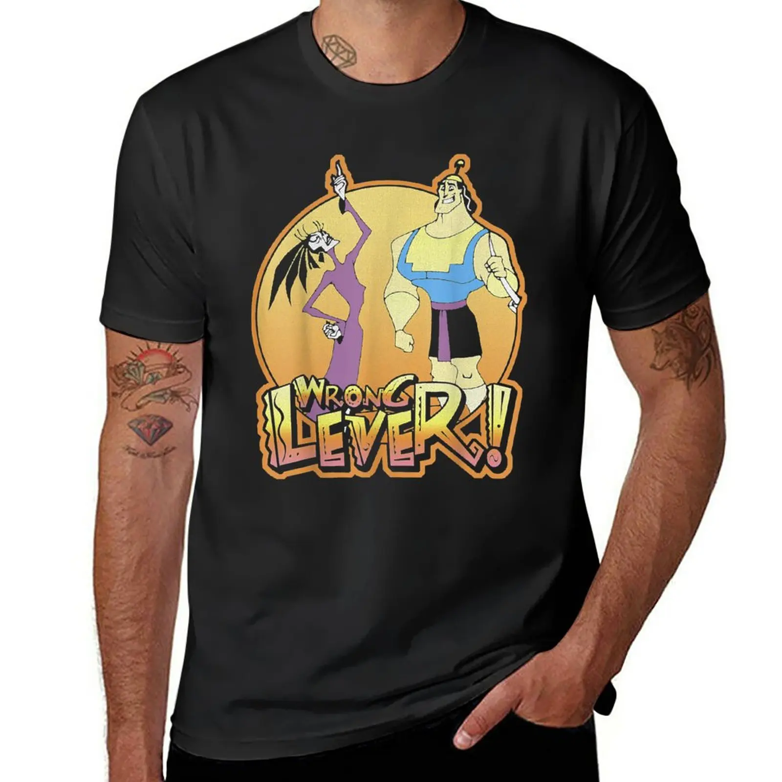 Новая футболка E.New Groove Kronk And Esma Wrong Lever, летняя одежда, футболка с аниме, мужские хлопковые футболки