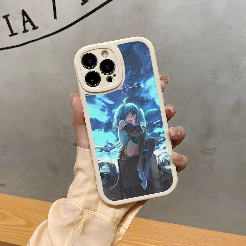 Чехол для телефона H-Hatsune Miku для Iphone 15 Pro Max 14 Plus 16 Pro 11 13 12 Mini X Xr Xs 7 8 Puls Se, чехол из овечьей кожи (art.: 3920cc06738c8) - 3920cc06738c8