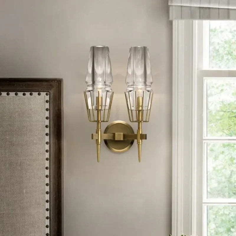 Фото Nordic Villa led Wall Lamps Indoor Bedroom Wandlamp Industrieel Clear Glass Wall Lights Lampara Home Decoration Lighting №4