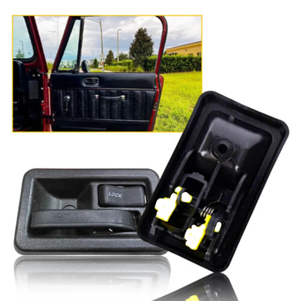Фото Внутренняя внутренняя дверная ручка для Jeep Wrangler YJ TJ 1987-2004 55176477AB 55176476AB, пара, левая и правая внутренняя дверная ручка №2