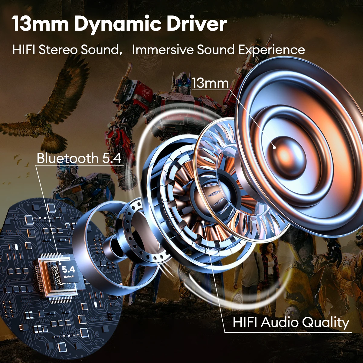 Фото Transformers TF-T01 Bluetooth 5,3 наушники HIFI; Гарнитура; TWS беспроводные наушники; Низкая задержка; Игровая музыка; Двухрежимные наушники №2