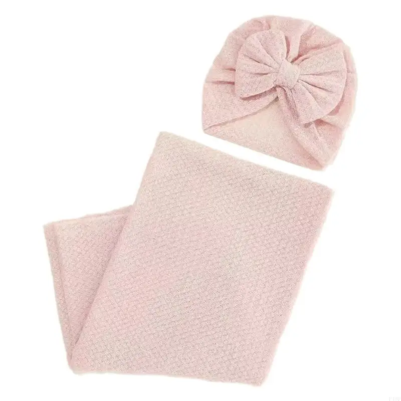 F19F 1 Set Neworns Swaddles Оберните полотенце маленькие стеганые одеяла с плодами больницы Bonnet