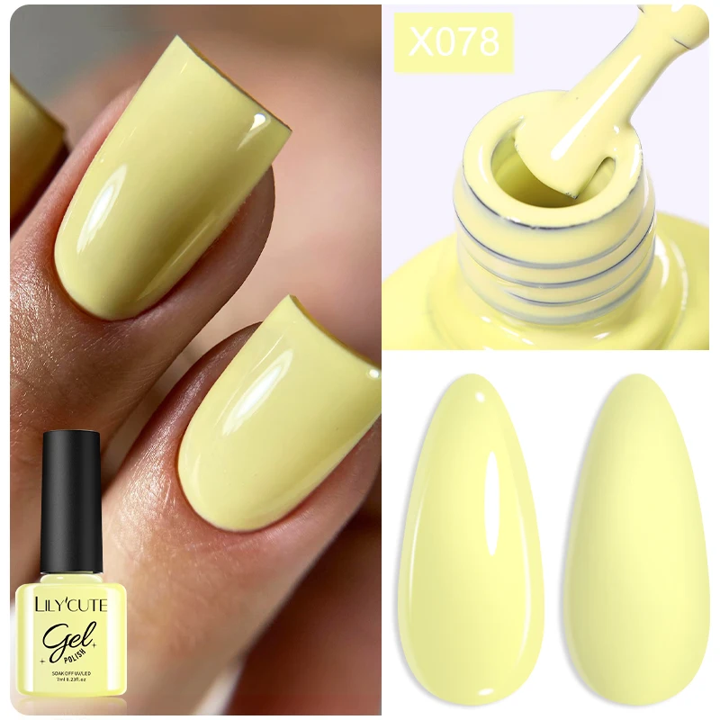 LILYCUTE 7ml Candy Colors Gel Nail Polish Semi Permanent UV Gel Nail Supplies For Manicure Nail Art Spring Summer Series DIY Gel